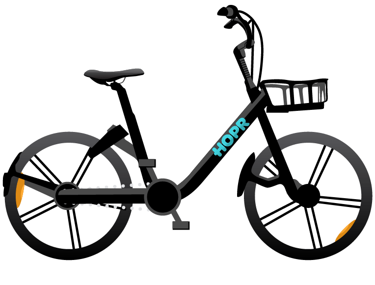 HOPR1 hybrid electric bike share bike