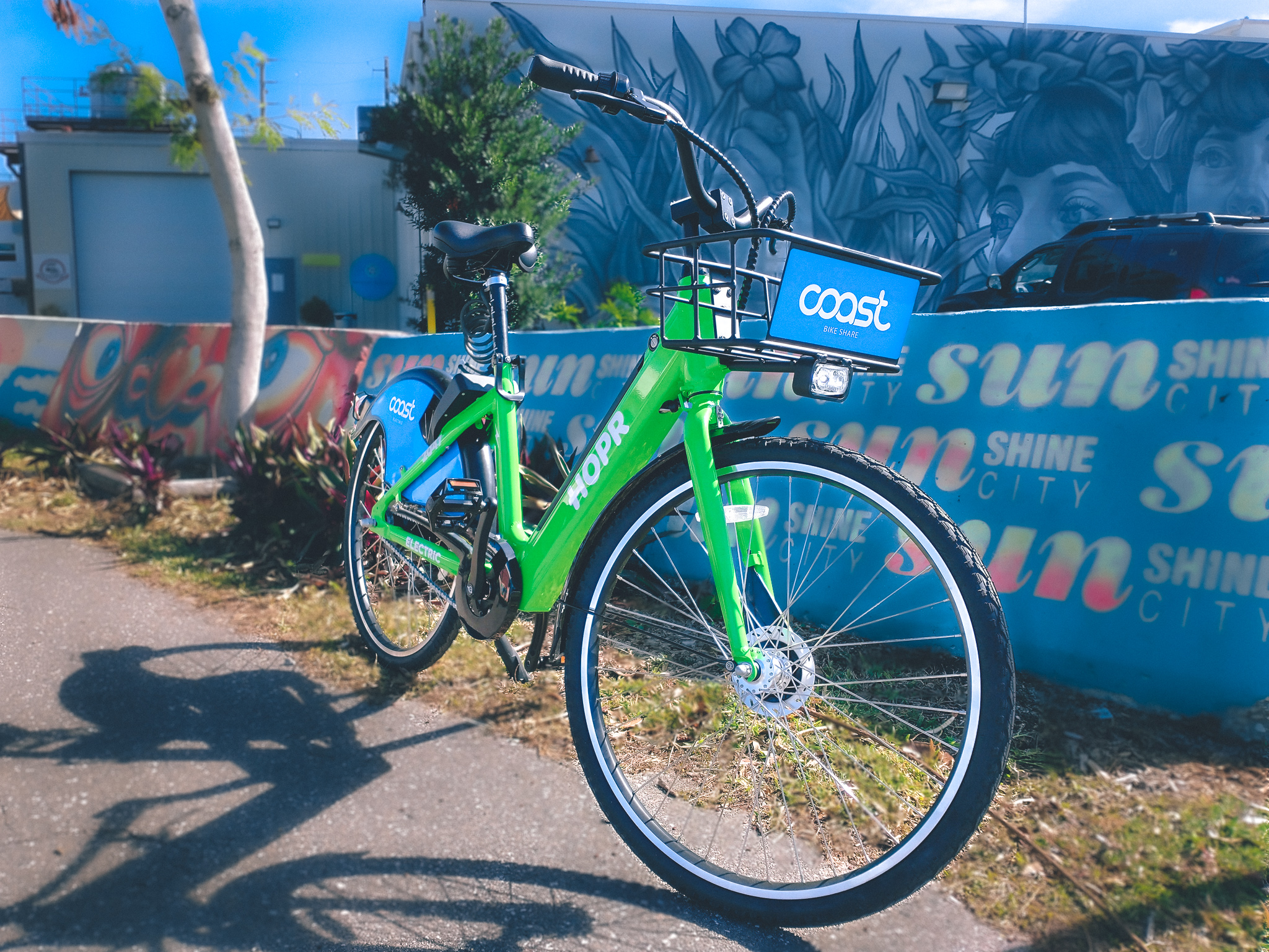 HOPR electric bike green Coast bike share