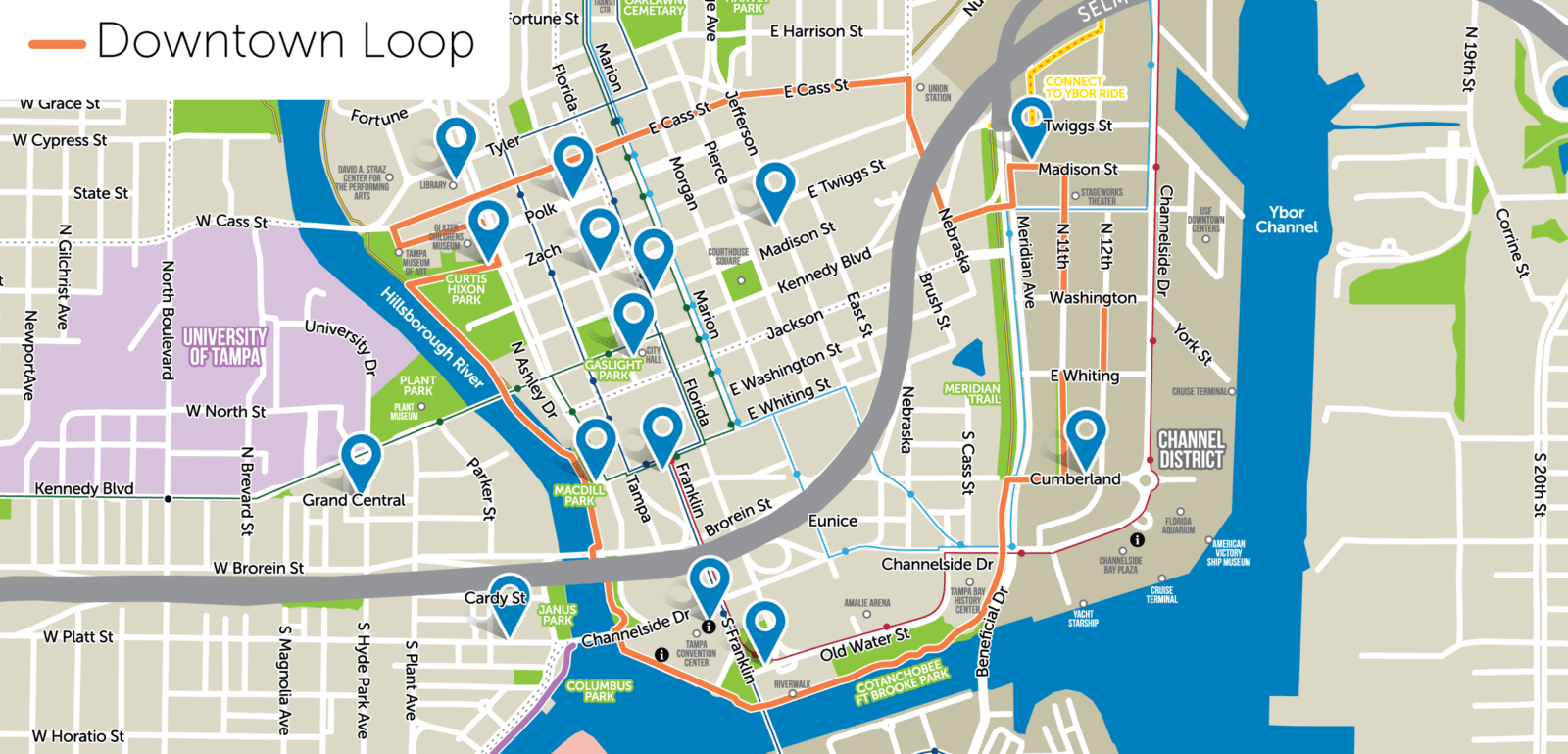 Map Of Riverwalk Tampa Downtown Tampa | Hopr